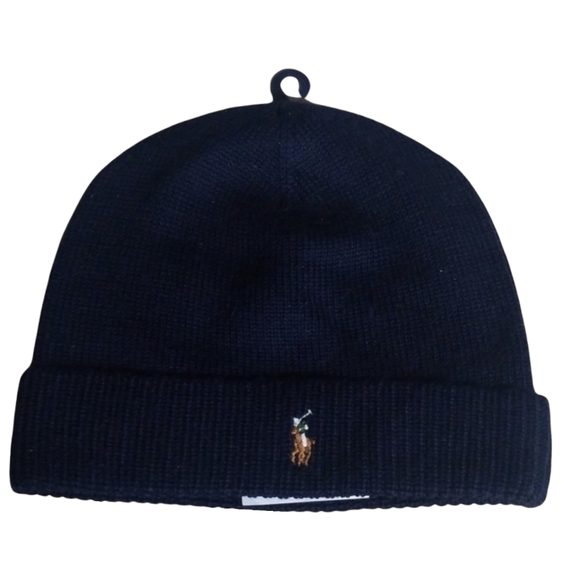 Last one! Polo Ralph Lauren mens hat 100% merino wool navy - Picture 1 of 7